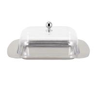 x Stainless Steel Bread Tray, Butter Dish, Butter Storage Container with Clear Lid