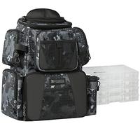 X Strike Fishing Tackle Backpack, 48L Large Fishing Bag with Rod Holders, 4 Tackle Box and Protective Rain Cover, Waterproof Tackle Storage Bag for Fishing, Camping, Hiking, Hunting.