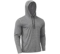 X-thud Men's Hoodies Lightweight Pullover Long Sleeve Athletic Sweatshirts for Gym Workout Comfort Thin Plain Hoodie Grey S