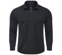 X-thud Mens Quarter Zip Pullover Long Sleeve Shirts Mock Neck Active Workout Tops Deep Grey Size S