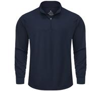 X-thud Mens Quarter Zip Pullover Long Sleeve Tee Shirts Mock Neck Active Workout Tops Navy Blue XXL