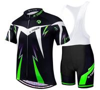 X-TIGER Men’s Summer Short Sleeve Cycling Suits Set Cycling Jersey with 5D Gel Padded Shorts Coolmax Bib Shorts Bicycle Team Clothing Cycling Set(A8,XXL)