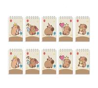 x trade 10 Pack Pocket Notebook,Football Cat Small Spiral 10 * 6CM Mini Notepad,Kids Colorful Memo Bulk Wired Lined for School Office Supplies (Capy)