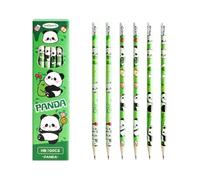 x trade 12PCS Cartoon Children Pencil Wooden Pencil with Eraser Assortment Wooden Drawing Pencils Sketching for Kid Student School Supplies Stocking Fillers Children (Panda)