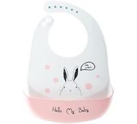 x trade Baby Bibs Cute Animals Dishwasher safe Comfortable Silicone Feeding Food Catcher Plastic Waterproof Weaning Kids (Rabbit)