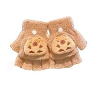 x trade Fingerless Flap Cover Gloves dinosaur rabbit Winter Knit Warm Mittens Soft Lined Fleece Thermal Outdoor Half Finger Gloves with Cover Convertible Flip Top for Kids boys girls (Capybara)