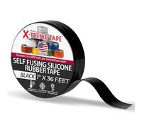 X-Treme Tape TPE-X36ZLB Silicone Rubber Self Fusing Tape, 1" x 36', Triangular, Black