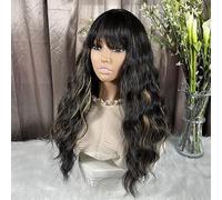 X-Tress 22 Inch Wavy Hair Wig with Bangs - Highlight Blonde Synthetic Fiber Long Curly Wig for Ladies Cosplay Party Halloween Costume - Heat Resistant (F1B/27)