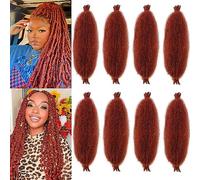 X-Tress Afro Marley 18 Inch Pack of 8 Brown Twist Braiding Hair for Faux Locs Sringy Afro Kinky Twist Crochet Hair Pre Fluffed Spring Cuban Twist·Hair Extensions(Light Brown)