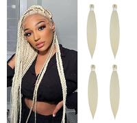 X-Tress Blonde Braiding Hair 4 Packs Easy Braids Synthetic Fiber White Braiding Hair Extension Quality Kanekalon Fiber Super Soft No Tangle Box Braids Twist for Girls(#613)