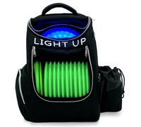 X-UFO Disc Golf Backpack & Glow-in-the-Dark Disc Light | Portable Beginner Glow Disc Golf Bag, Holds 18+ Discs - Day & Night Dual Use