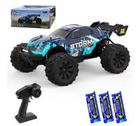 X-Verse 1:14 100 km/h Remote Controlled Car, 4WD Waterproof RC Cars with 3S Brushless Motor, 2.4GHz All Terrain Offroad RC Truck Truggy for Adults - 3 Batteries (Blue)