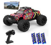 X-Verse 1:14 100 km/h Remote Controlled Car, 4WD Waterproof RC Cars with 3S Brushless Motor, 2.4GHz All Terrain Offroad RC Truck Truggy for Adults, 3 Batteries (Yellow)