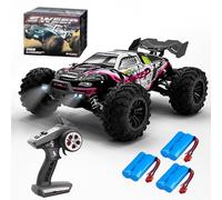 X-Verse 16101PRO Remote Controlled Car with Brushless Motor, 2.4GHz 1:16 4WD RC Car Offroad, 70KM/H Offroad Drift Car Toy, Gift for Kids Adults - 3 Batteries(Red)