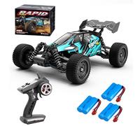 X-Verse 16201PRO Remote Controlled Car Brushless, 2.4GHz 1:16 4WD Waterproof RC Cars, 70 km/h All Terrain Offroad RC Truggy for Children Adults (3 Batteries)