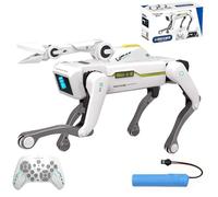 X-Verse 8008 RC Robot Dog, Voice and Interact with Long Sleeve Clip, Programmable Dance Music Robot Dog, Gifts for Birthdays and Christmas, White