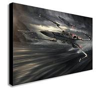 X WING STAR WARS Canvas Wall Art Framed Canvas Print - Ready To Hang (A3 16x12 inch)
