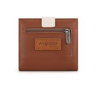 X Wrangler Small Thin Wallets for Women Minimalist Bifold Card Cases & Money Organizers with Zipper Coin Pocket, Brown, S, Casual