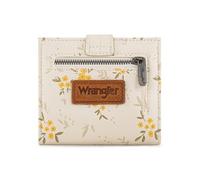 X Wrangler Small Thin Wallets for Women Minimalist Bifold Card Cases & Money Organizers with Zipper Coin Pocket, Beige-Floral, S, Casual