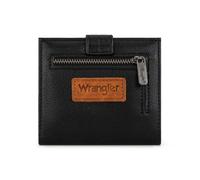 X Wrangler Small Thin Wallets for Women Minimalist Bifold Card Cases & Money Organizers with Zipper Coin Pocket, Black, S, Casual