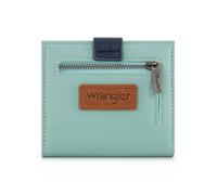 X Wrangler Small Thin Wallets for Women Minimalist Bifold Card Cases & Money Organizers with Zipper Coin Pocket, Blue, S, Casual