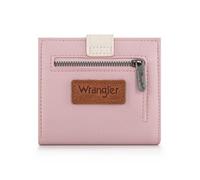 X Wrangler Small Thin Wallets for Women Minimalist Bifold Card Cases & Money Organizers with Zipper Coin Pocket, Pink, S, Casual