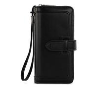 X Wrangler Women's Wallets Bifold Wristlet Wallets for Women Large Capacity Credit Card Cash Wallet with ID Window, Black, Chic