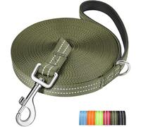 X XBEN 20M/65FT Reflective Dog Lead, Lightweight & Durable, Soft Padded Handle, Heavy Duty Hook, Suitable for Small, Medium & Large Dogs