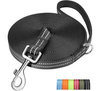 X XBEN Long Line Dog Lead, 15M/49FT Reflective and Lightweight Recall Training Lead for Dogs with Soft Padded Handle and Heavy Duty Hook, Strong Extra Long Dog Lead Leash for Large Small Puppy Dog