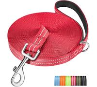 X XBEN Long Line Dog Lead, 15M/49FT Reflective and Lightweight Recall Training Lead for Dogs with Soft Padded Handle and Heavy Duty Hook, Strong Extra Long Dog Lead Leash for Large Small Puppy Dog