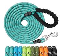 X XBEN Training Leads for Dogs, 20M/65FT Strong Rope Long line Dog Lead Leash with Soft Padded Handle and Heavy Duty Hook, Reflective Recall Training Leads for Large Medium Small Dog, Turquoise