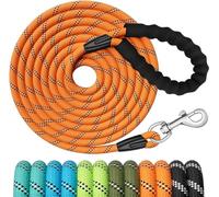 X XBEN Training Leads for Dogs, 5M/16FT Strong Rope Long line Dog Lead Leash with Soft Padded Handle and Heavy Duty Hook, Reflective Recall Training Leads for Large Medium Small Dog, Turquoise