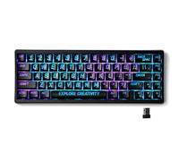 x XVX M67 Wireless 60% Percent Keyboard, QMK/VIA Topographic Gaming Keyboard, Tri-Mode Thocky Creamy Mechanical Key board, Hot Swappable Gasket Mount RGB IMD Tech for Win/Mac, Miami Theme, Black