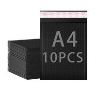 X-YSUNEAS A4 Black Padded Envelopes,25x30cm Self Seal Bubble Envelopes Lined Poly Mailer Self-Seal for Packaging Shipping Mailing(10Pcs)