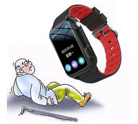 X&Z-XAOY Elderly Fall Detection Smart Watch 4G Phone Watch With SOS & HD Video Call&GPS Fall Alert Devices Waterproof Anti-lost Positioning Watch (Color : Red)