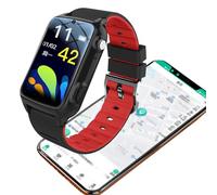 X&Z-XAOY Fall Detection Smart Watch 1.6'' Waterproof GPS Watch With SOS, HD Video Call Waterproof Anti-lost Positioning Watch Gift For Elderly (Color : Red)