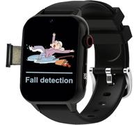 X&Z-XAOY Fall Detection Smart Watch for Elderly with SOS, with Video Call Bracelet Watches 1.96 * 1.57 Inch(Black)