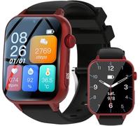 X&Z-XAOY Smart Watch with Fall Detection & Sos Alert, HD Video Call & IP67 Waterproof Fall Alert Devices for Elderly/Seniors Watches for Mom/Dad(Red)