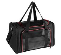 X-ZONE PET Airline Approved Pet Carriers,Soft Sided Collapsible Pet Travel Carrier for Medium Cats and Puppy (Medium, black&red)