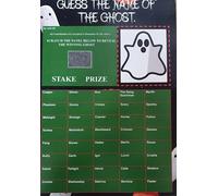 X1 NAME THE GHOST SCRATCH CARD 40 NAMES HALLOWEEN CHARITY PARTYGAME