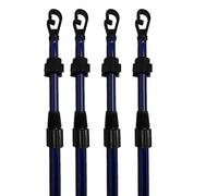X1/X2/X4 Heavy Duty Telescopic Washing Line Prop Adjustable Outdoor Clothes Line Pole Support with Rubber Grip Extendable from 1.25M to 2.4M Metal Weather-Resistant (4)