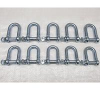 x10 10MM Galvanised Steel Commercial Dee Shackles