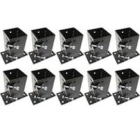 x10 3" Flush Fit Bolt Down Bolt Grip Fence Supports - 75MM Post Holder Like Metpost