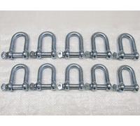 x10 8MM Galvanised Commercial Dee Shackles - Chain Connector Caravan Tether