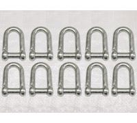 x10 8MM Galvanised Commercial Dee Shackles With Countersunk Pin - Chain Connect Caravan Tether Flush
