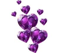 x10 Diamond Purple Heart Vinyl Stickers, Cover up Marks, Weatherproof, Hardwearing & Vibrant, Multi-purpouse Ideal for Phone case, Cups, Wine Glass, Toilet, car, Wall & All Projects. (Diamond Purple)