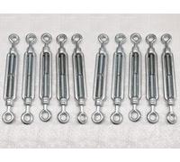 x10 M8 Galvanised Forged Straining Screw Eye Eye - Caravan Turnbuckle Open Body