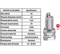 X10 - NGK SPARK PLUG QUALITY OEM 4983 / DCPR7E-N-10
