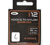 x10 NGT Barbless Hooks to Nylon in Size 12