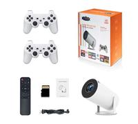 X10 Plus Retro Game Console with Projector, 4K Retro Game Projector with 2 Wireless Controllers, HDMI Output, WIFI